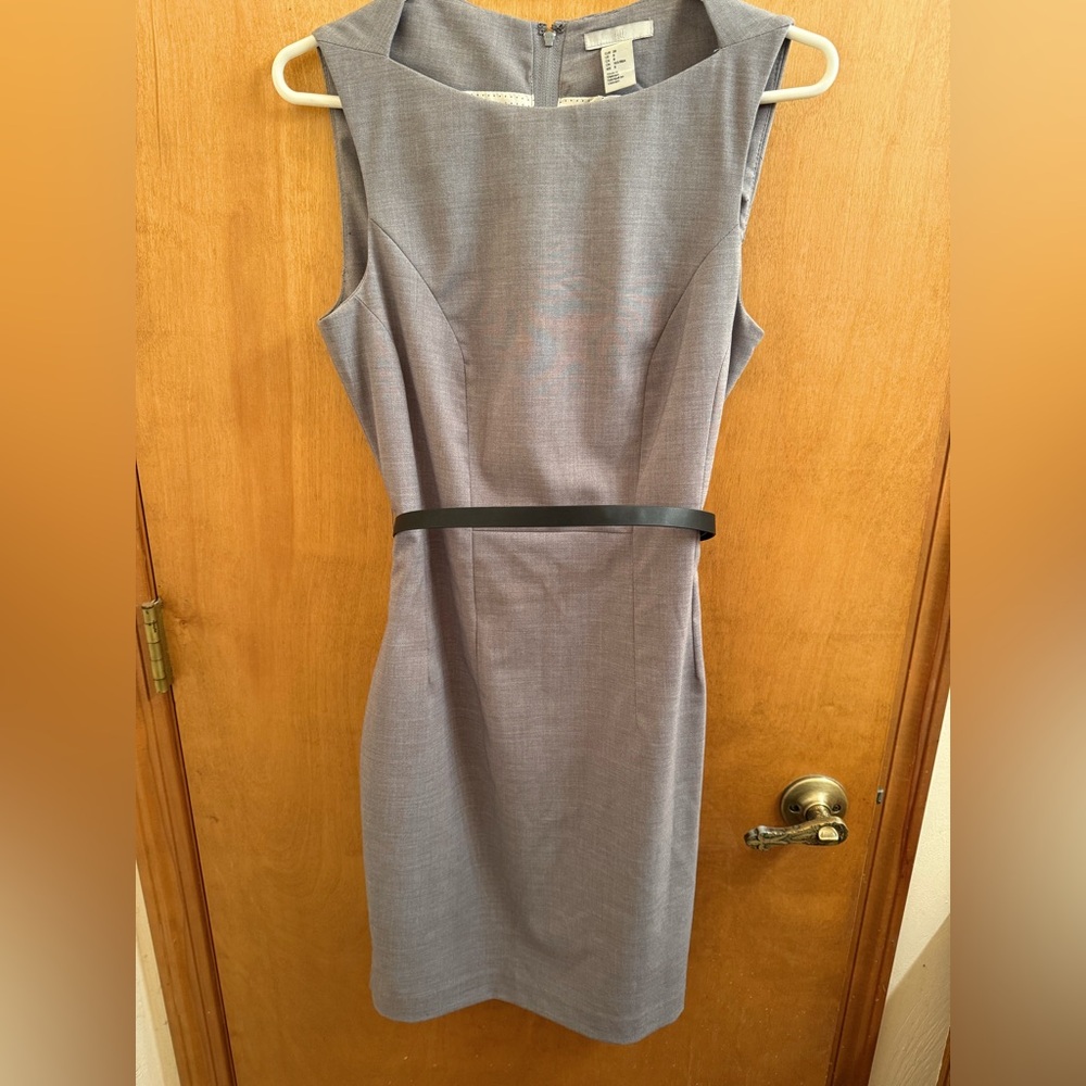 Knee length H&M sheath dress size 8 with original belt included